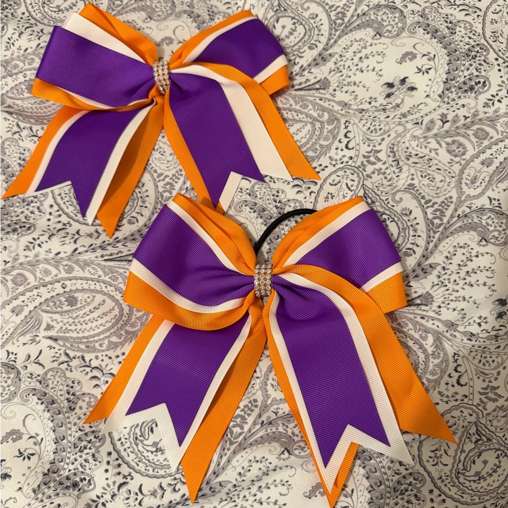 Purple and Orange Hair Bows